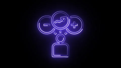 Positive Icon Isolated on Black Background, Neon Plus Line Motion Graphic A.. Vídeo Stock 327667148