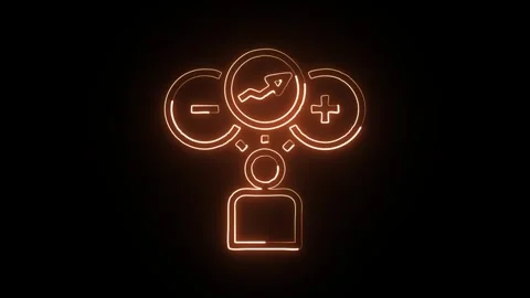 Positive Icon Isolated on Black Background, Neon Plus Line Motion Graphic A.. Stock Footage 327667168