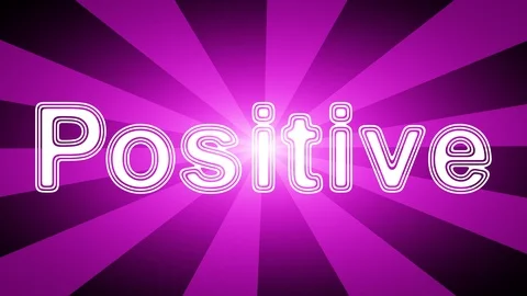 Positive icon in red abstract background with rays. Video stock 113745816