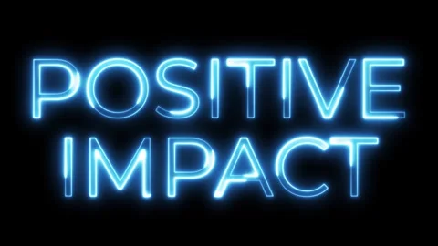Positive Impact Blue Neon Text Glowing Flicker Animation Vidéo 329591682