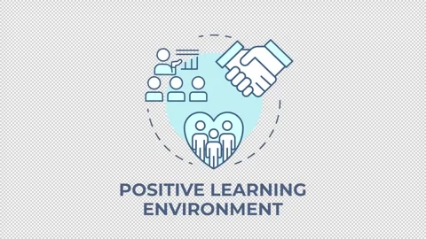 Positive learning environment blue concept icon animation Stock Footage 337936168