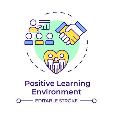 Positive learning environment, multi color concept icon Stock Illustration