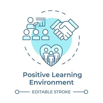 Positive learning environment, soft blue concept icon Illustrazione stock