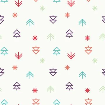 Positive Light Christmas seamless pattern Stock Illustration