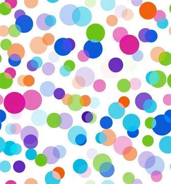 Positive lights. Seamless bokeh vector background. Colorful transparent circle Stock Illustration