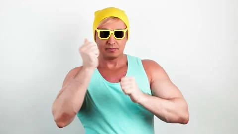 Positive man dancing Stock Footage 237692035