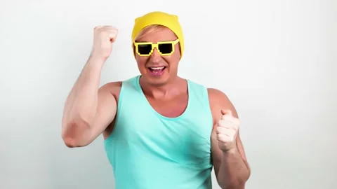 Positive man dancing Stock Footage 237692054
