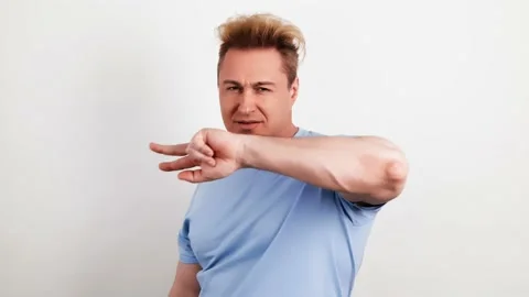 Positive man dancing having fun, resting and enjoying life, excited guy Stock Footage 235366433