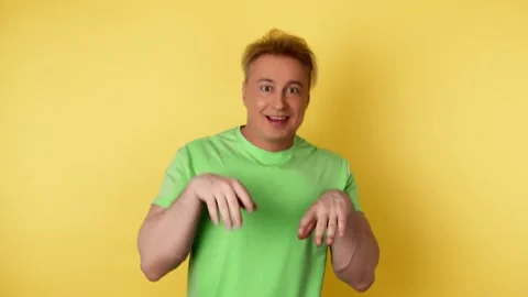 Positive man dancing having fun rhythm to music, enjoying life, entertainment. R Stock Footage 242113862