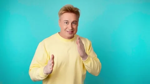 Positive man dancing having fun rhythm to music, enjoying life, entertainment. C 動画素材 246555476