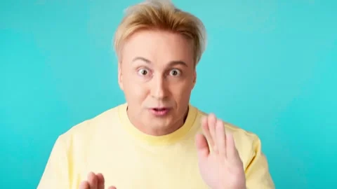 Positive man dancing having fun rhythm to music, enjoying life, entertainment. C Vídeo Stock 249198636