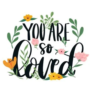 Positive message with flowers Stock Illustration