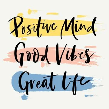Positive mind lettering concept Stock Illustration