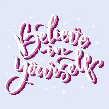 Positive mind lettering concept Stock Illustration
