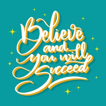 Positive mind lettering concept Stock Illustration