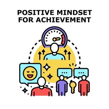 Positive mindset for achievement and personal growth concept Stock Illustration