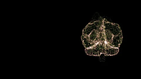 Positive mindset concept. Abstract visualization of human brain frame from tiny Stock Footage 121806422