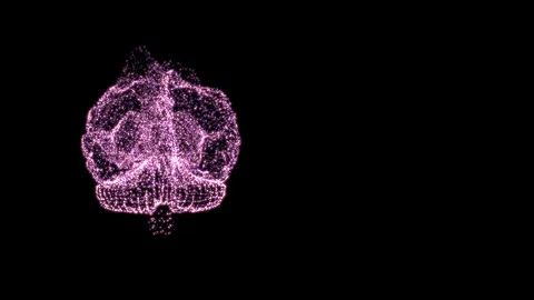 Positive mindset concept. Abstract visualization of human brain frame from tiny Stock Footage 121814504