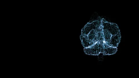 Positive mindset concept. Abstract visualization of human brain frame from tiny Stock Footage 121814967
