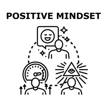 Positive mindset development leading to success concept Stock Illustration
