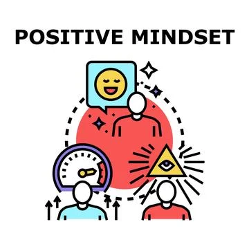 Positive mindset development leading to success concept Stock Illustration