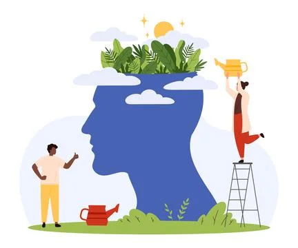 Positive Mindset Growth Concept Flat Vector 库存插图