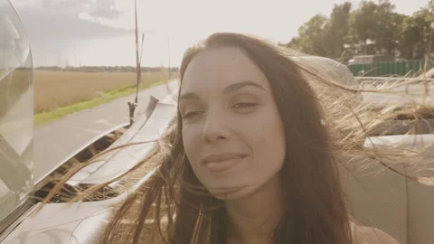 Positive model riding and having fun at sunglasses Stock Footage 146108302