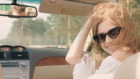 Positive model riding and having fun at sunglasses Stock Footage 146108669
