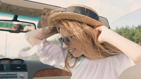 Positive model riding and having fun at sunglasses Stock Footage 146108695