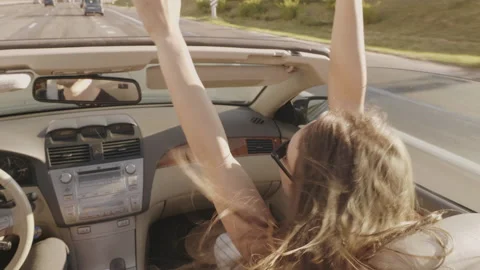 Positive models riding and having fun in sunglasses. Shows positive emotions Vídeo Stock 146108854