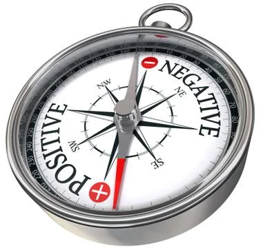 Positive negative concept compass Stock Illustration