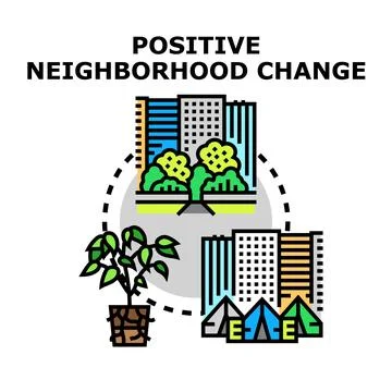 Positive neighborhood change, concept development illustration Stock Illustration