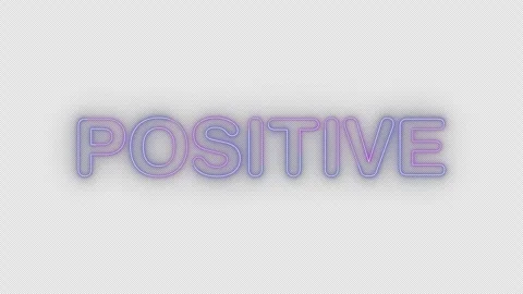 Positive neon effects, text animation on transparent background Stock Footage 303502880