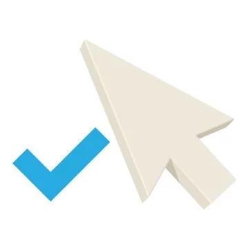 Positive pointer icon, cartoon style Stock Illustration