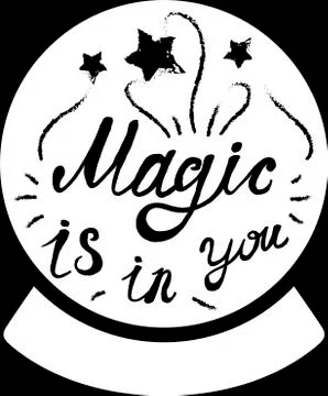 Positive Poster Magic Original Hand Drawn Quote Stock-Illustration