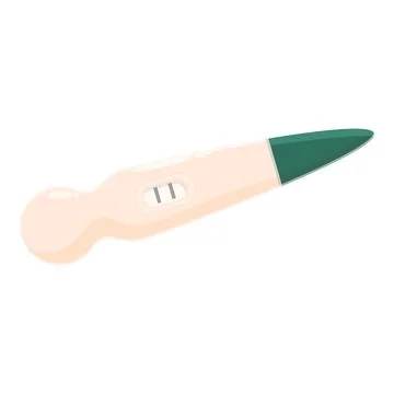 Positive pregnancy test showing two lines confirming pregnancy Stock Illustration