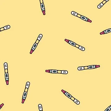 Positive pregnancy test vector seamless pattern Stockillustratie