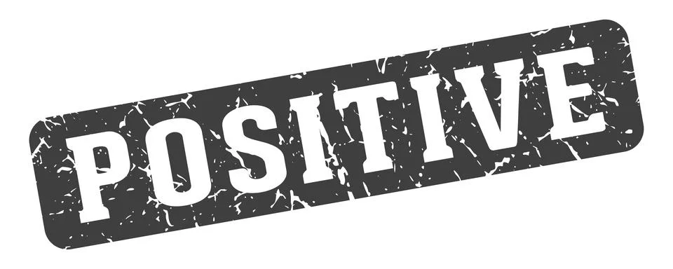 Positive rectangular sign. positive stamp Illustrazione stock