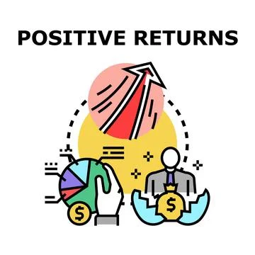 Positive returns concept with growth arrow and financial investment イラスト素材