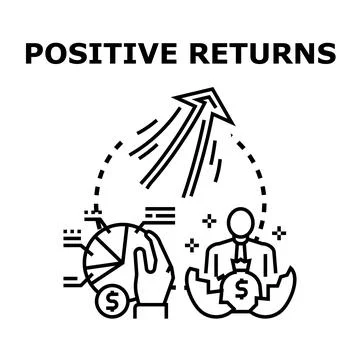 Positive returns concept with growth arrow and financial investment イラスト素材