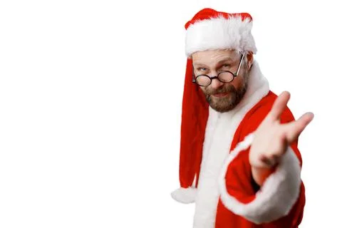 Positive Santa in studio Stock Photos