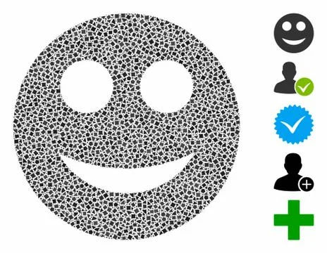 Positive smiley Mosaic Icon of Bumpy Elements イラスト素材