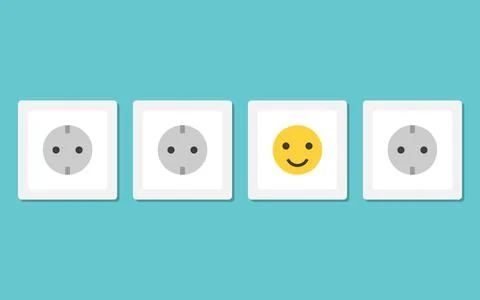 Positive smiling plug socket 스톡 일러스트