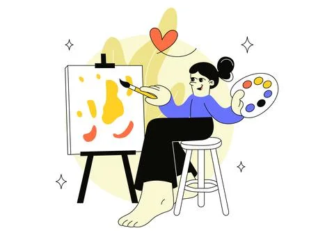 Positive Solitude Vector Illustration Featuring Peaceful Person Enjoying Qu.. Stock Illustration