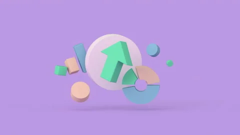 Positive stats concept 3D render animation Stock Footage 217462259