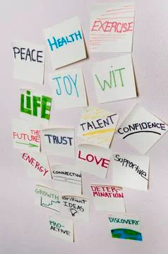 Positive sticky notes Stock Photos