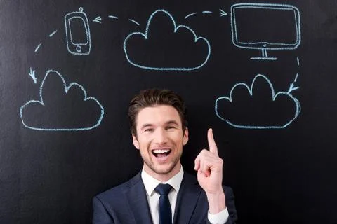 Positive stylish developer man is laughing 写真素材