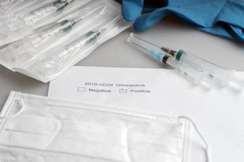 Positive test for new rapidly spreading coronavirus 2019-nCOV Stock Photos