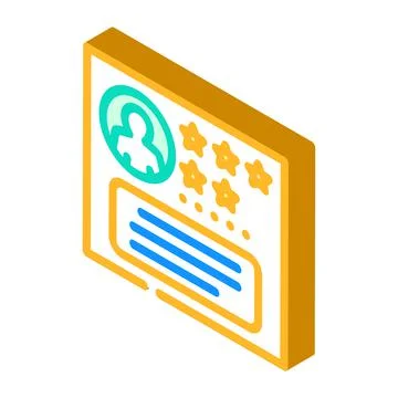 Positive testimonial isometric icon vector illustration Stock Illustration