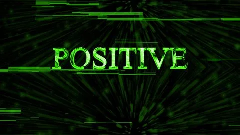 Positive text concept on si-fi technology cyber line particles illustration.. Stock Illustration
